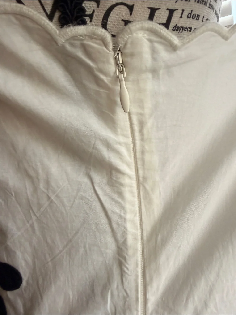 NWT | Sz L | FARM Rio Black & White Scallop-Trim Tiered Midi Dress - Picture 16 of 16